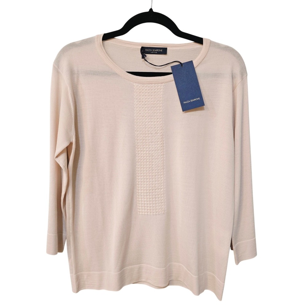 Piazza Sempione Light Cream Crewneck Sweater